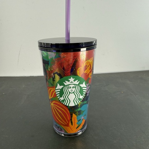 Starbucks Other - Starbucks 2022 Forest Dream Orange Aqua Terra Floral 16 oz Tumbler Cold Cup